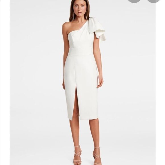 Forever New Porcelain Bessy One Shoulder Bow Dress - Picture 6 of 16